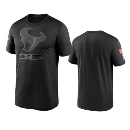 Texans All-Black Salute To Service T-Shirt