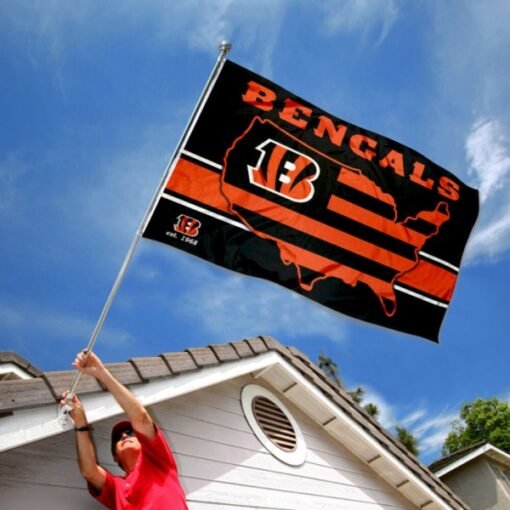 Bengals USA American Stripes Flag