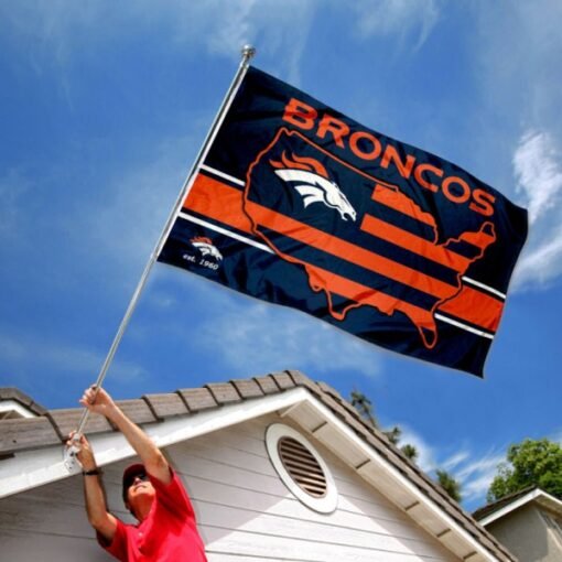 Broncos USA American Stripes Flag