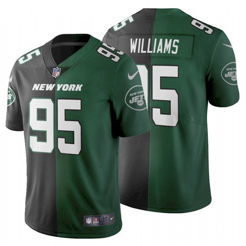 Jets Quinnen Williams Black And Green Split Jersey – US Sports Nation
