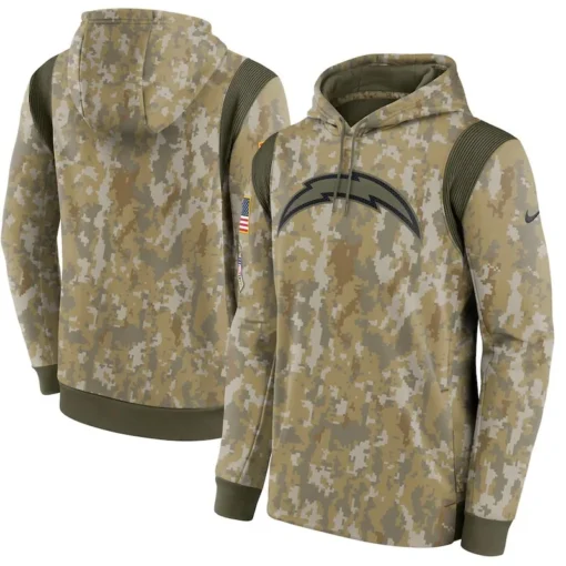 Chargers Camo 2021 Salute To Service Therma Performance Pullover Hoodie