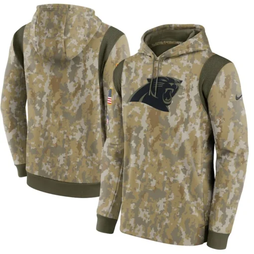 Panthers Camo 2021 Salute To Service Therma Performance Pullover Hoodie