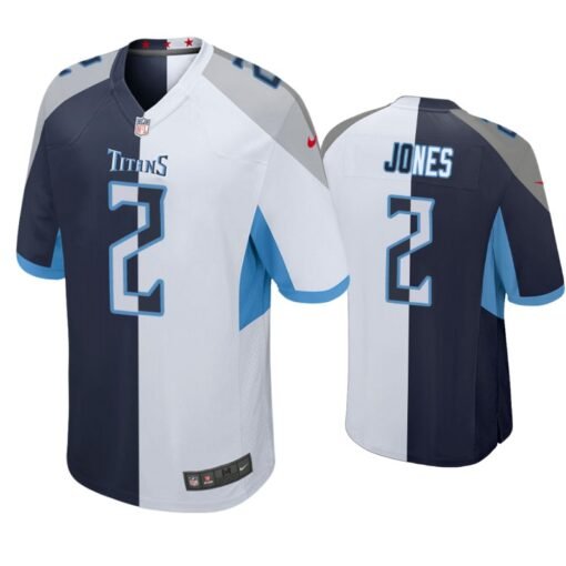 Titans Julio Jones Navy And White Split Game Jersey