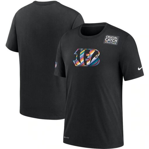 Bengals Sideline Performance Crucial Catch Black T-Shirt