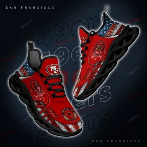 49ers Full Print US Flag Shoes - Image 4