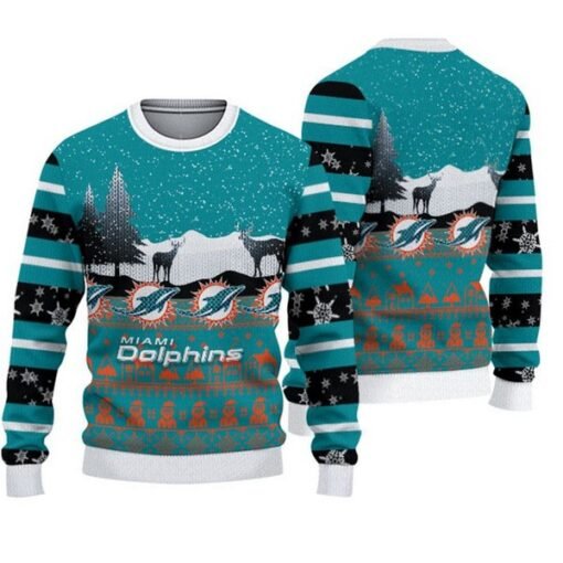 Dolphins Christmas Pullover Sweatshirt