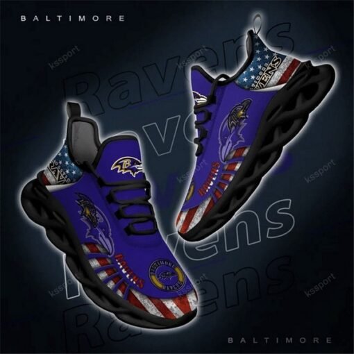 Ravens Full Print US Flag Shoes - Image 4