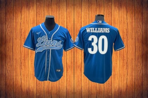 Lions Jamaal Williams Baseball Styled Jersey