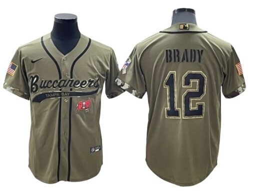 Buccaneers Tom Brady Baseball Styled Salute to Service Jersey