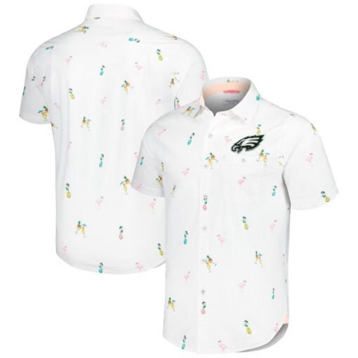 Eagles Tommy Bahama Nova Wave Flocktail Button-Up Shirt