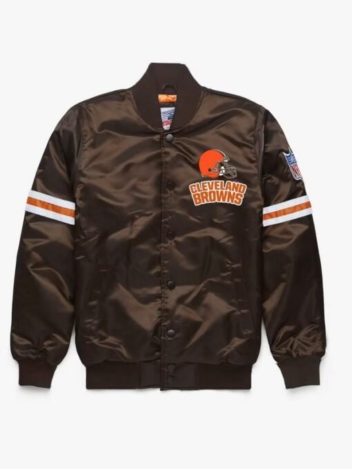 Browns Starter Satin Full-Snap Varsity Jacket