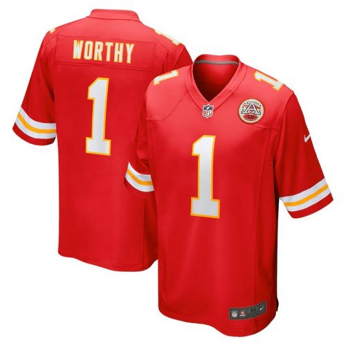 Chiefs Xavier Worthy 2024 NFL Draft First Round Pick Player Game Jersey ...