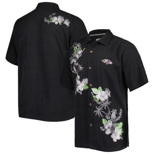 Ravens Tommy Bahama Black Azule Oasis Button-Up Shirt