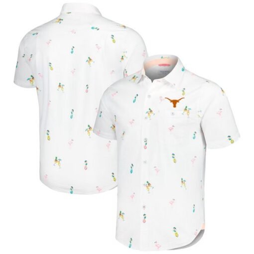 Texas Longhorns Tommy Bahama Nova Wave Flocktail Button-Up Shirt