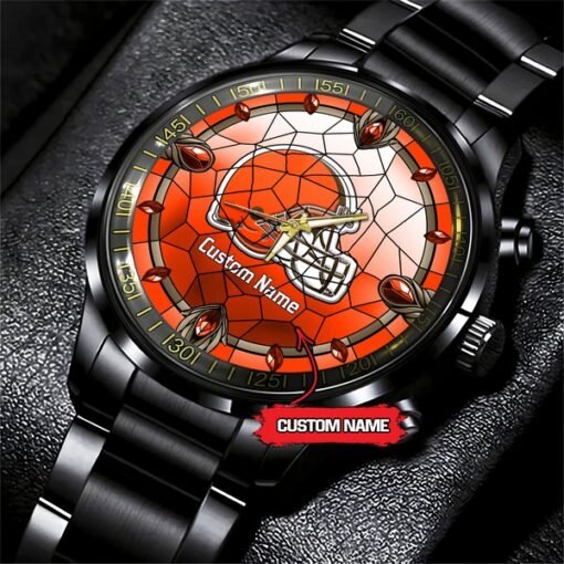 Browns 'Easy Reader' Personalized Watch
