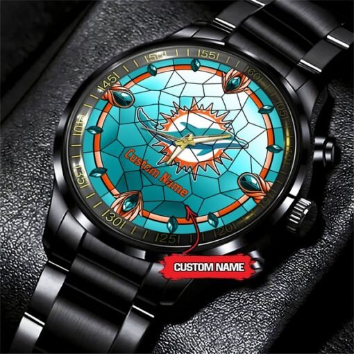 Dolphins 'Easy Reader' Personalized Watch