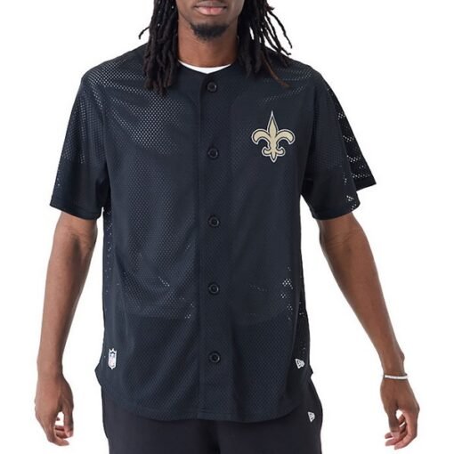 Saints Mesh Full-Button Baseball Top
