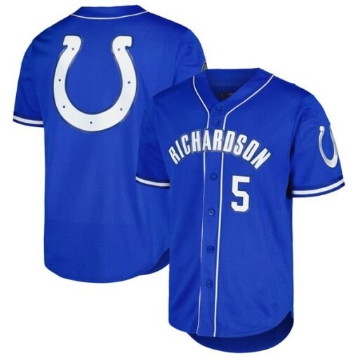 Colts Anthony Richardson Mesh Button-Up Baseball Top
