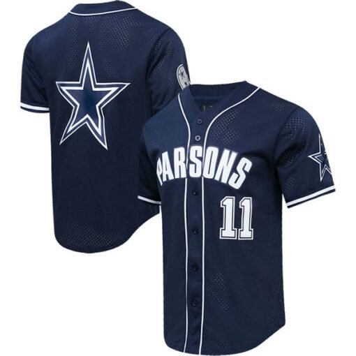 Cowboys Micah Parsons Mesh Button-Up Baseball Top