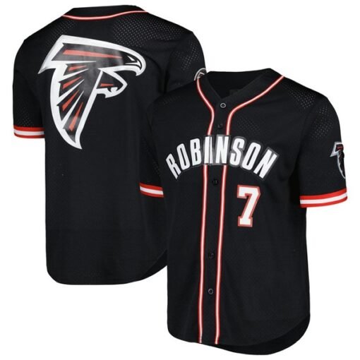 Falcons Bijan Robinson Mesh Button-Up Baseball Top