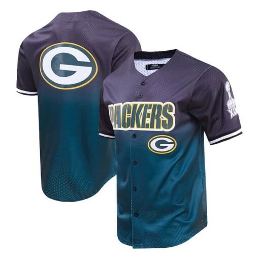 Packers Ombre Mesh Button-Up Baseball Top