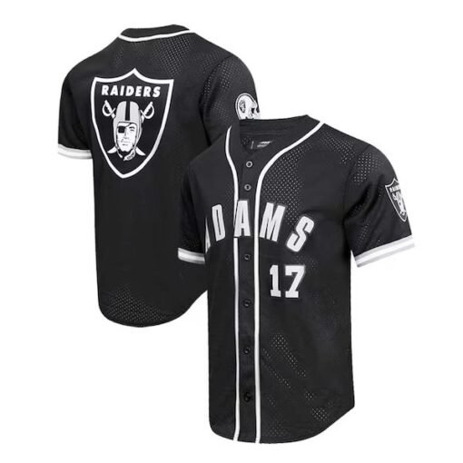 Raiders Davante Adams Mesh Button-Up Baseball Top