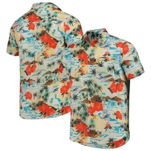 Dolphins Floral Paradise Button-Up Shirt