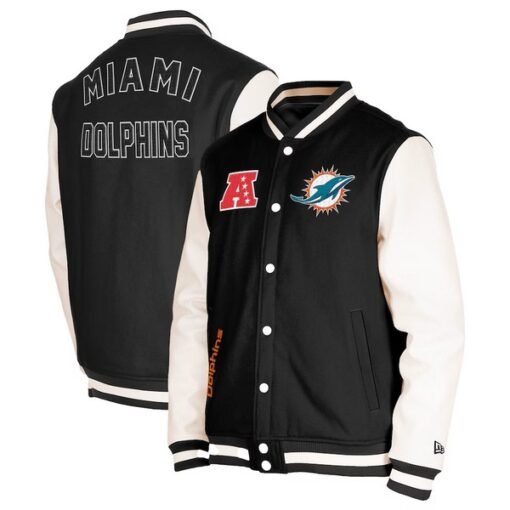 Dolphins New Era Third Down Varsity Full-Snap Jacket
