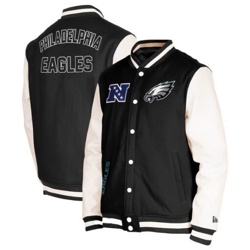 Eagles New Era Third Down Varsity Full-Snap Jacket