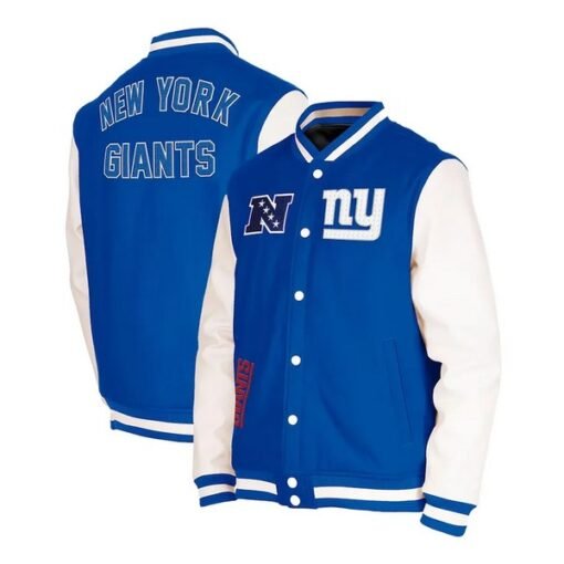 Giants New Era Third Down Varsity Full-Snap Jacket