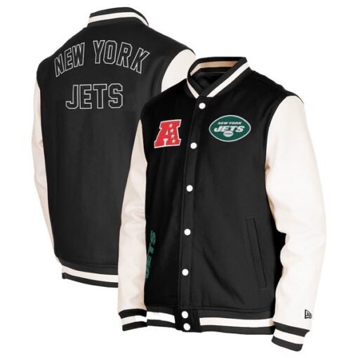 Jets New Era Third Down Varsity Full-Snap Jacket
