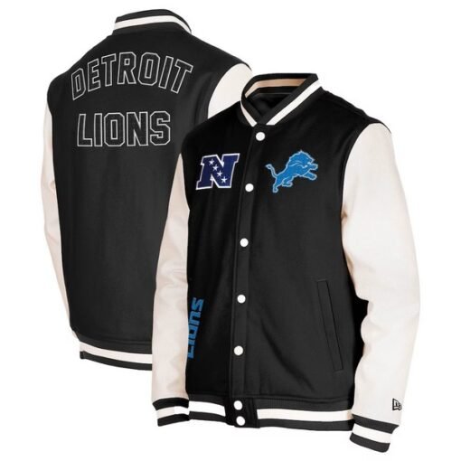Lions New Era Third Down Varsity Full-Snap Jacket