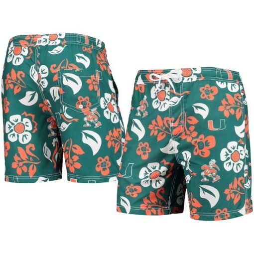 Miami Hurricanes Wes and Willy Floral Board Shorts