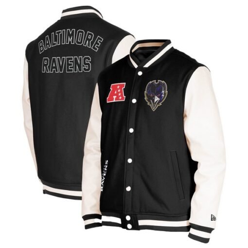 Ravens New Era Third Down Varsity Full-Snap Jacket