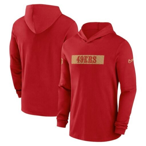 49ers 2024 Sideline Hoodie Performance Long Sleeve T-Shirt