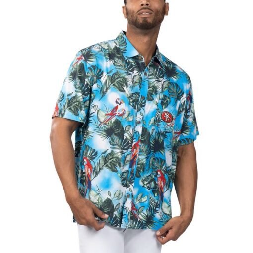 49ers Margaritaville Jungle Parrot Party Button-Up Shirt