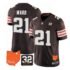 Browns Denzel Ward Vapor F.U.S.E. Limited Jersey With 'Jim Brown Memorial' and 'Home' Patch - Man, S