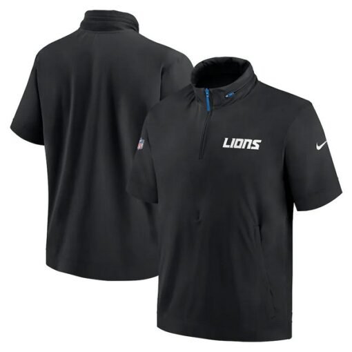 Lions 2024 Sideline Coach Short Sleeve Half-Zip Hoodie Jacket - Image 2