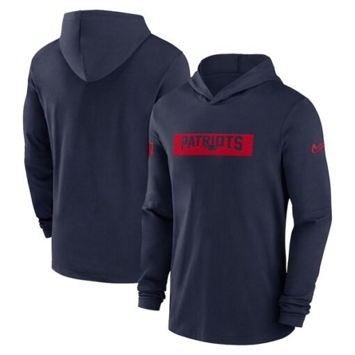 Patriots 2024 Sideline Hoodie Performance Long Sleeve T-Shirt
