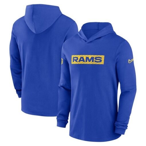 Rams 2024 Sideline Hoodie Performance Long Sleeve T-Shirt