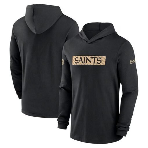 Saints 2024 Sideline Hoodie Performance Long Sleeve T-Shirt