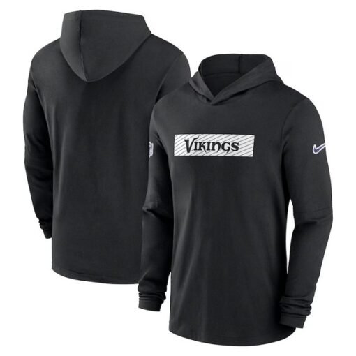 Vikings 2024 Sideline Hoodie Performance Long Sleeve T-Shirt - Image 2