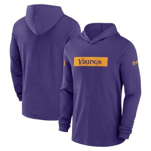 Vikings 2024 Sideline Hoodie Performance Long Sleeve T-Shirt