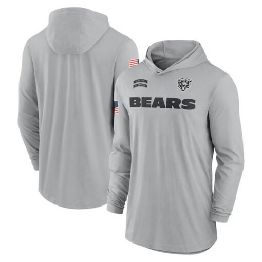 Bears 2024 Salute to Service Lightweight Performance Long Sleeve Hooded T-Shirt