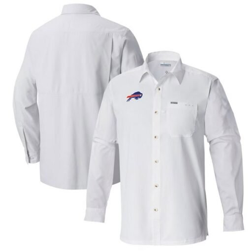 Bills Columbia Slack Tide Omni-Wick Long Sleeve Button-Up Shirt