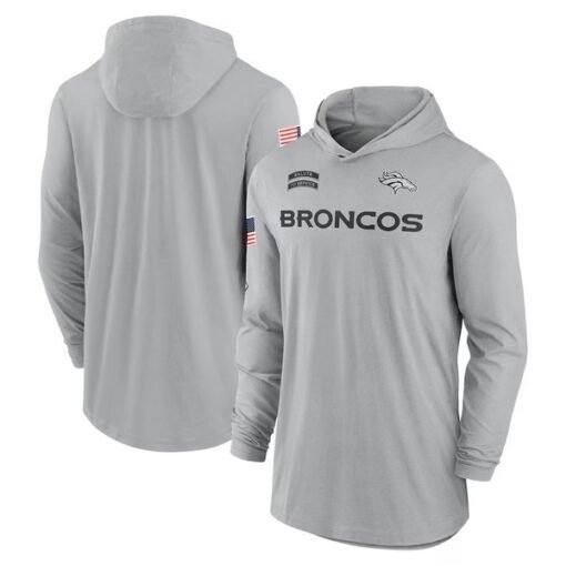 Broncos 2024 Salute to Service Lightweight Performance Long Sleeve Hooded T-Shirt