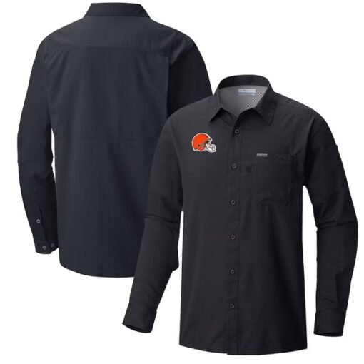 Browns Columbia Slack Tide Omni-Wick Long Sleeve Button-Up Shirt - Image 3