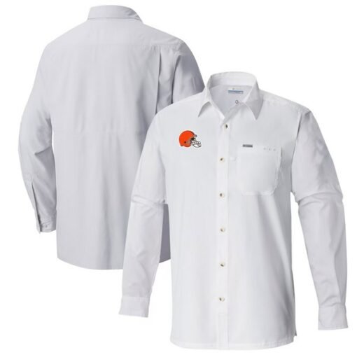 Browns Columbia Slack Tide Omni-Wick Long Sleeve Button-Up Shirt