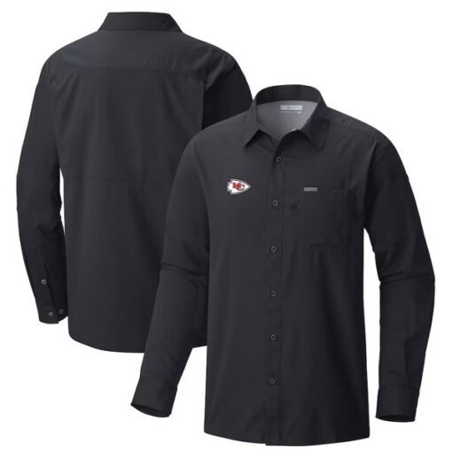 Chiefs Columbia Slack Tide Omni-Wick Long Sleeve Button-Up Shirt - Image 3