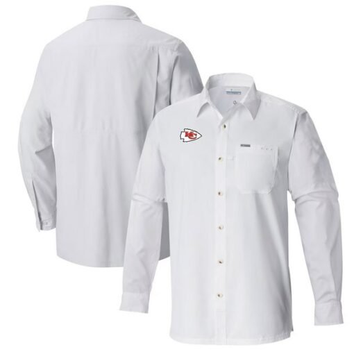 Chiefs Columbia Slack Tide Omni-Wick Long Sleeve Button-Up Shirt